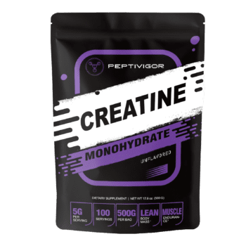 PeptiVigor Micronized Creatine Monohydrate – Pure Power Formula, Unflavored, 5g per Serving, 500g (17.6 oz)