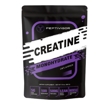 PeptiVigor Micronized Creatine Monohydrate – Pure Power Formula, Unflavored, 5g per Serving, 500g (17.6 oz)